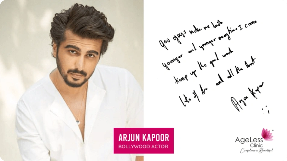 Celebrity testimonial for AgeLess Clinic