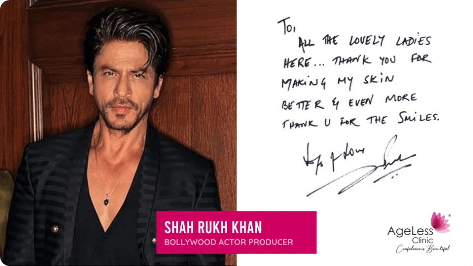 Celebrity testimonial for AgeLess Clinic